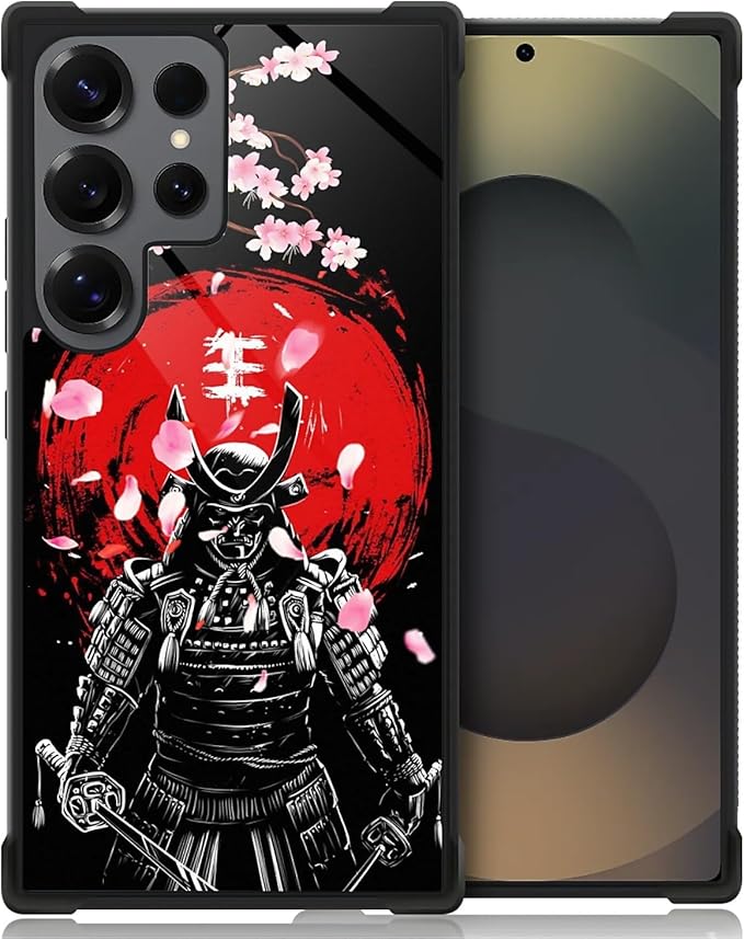 for Samsung Galaxy S25 Ultra Case,Graphic Design for Girl Boy Soft Silicone Hard Acrylic Shock Protection Designed for Samsung Galaxy S25 Ultra Sakura Japanese Samurai Pattern