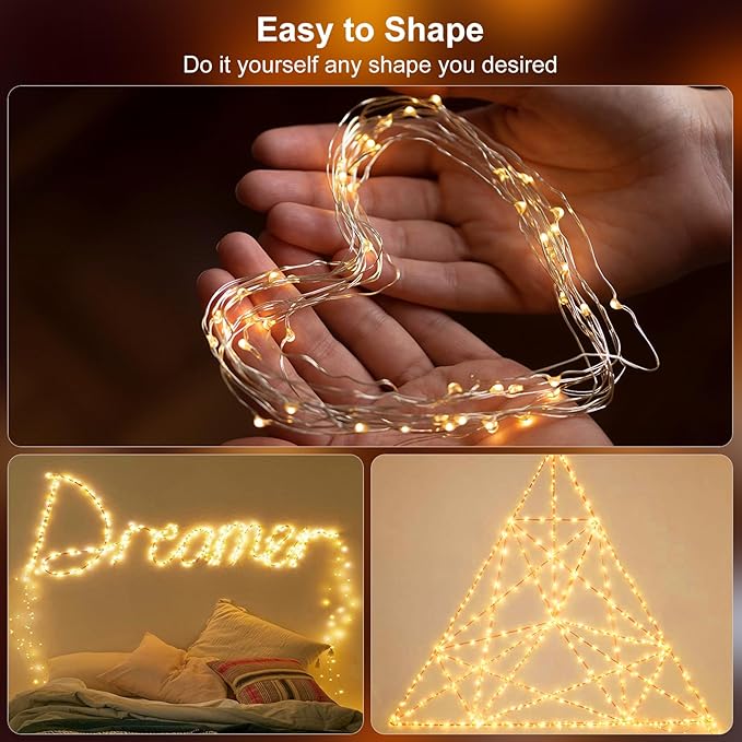 4 Pack Solar Fairy Lights 131Ft 400 LED Outdoor Twinkle Light with 8 Modes, Waterproof Silver Wire String Lights for Garden Patio Party Weding Decor (Warm White)