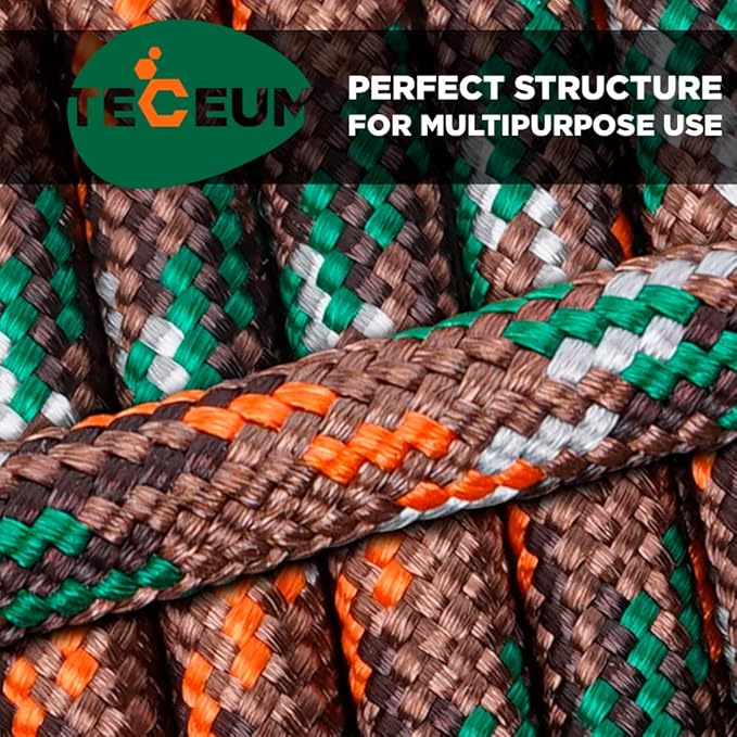 TECEUM Reflective Paracord Rope 1000 – 1000ft/200ft/100ft/50ft – 40+ Colors – Glow in The Dark – para Cord – Utility Rope for Survival, Hunting & Camping Gear – Nylon String, Camping Rope, Tent Cord