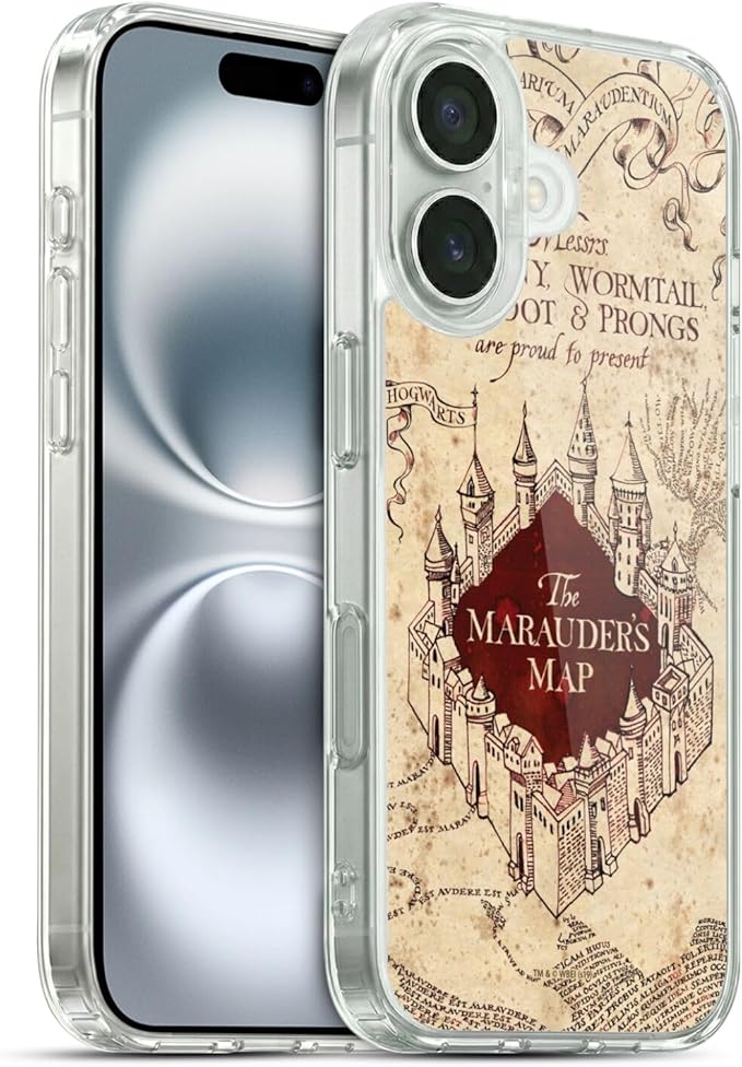 Head Case Designs Officially Licensed Harry Potter The Marauder's Map Prisoner of Azkaban II Soft Gel Case Compatible with Apple iPhone 16