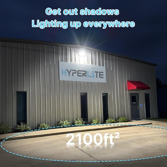 HYPERLITE LED Wall Pack 120W: 18000lm Glass Lens Dusk to Dawn Outdoor Lighting - Outdoor Security Flood Lighting for Yard Patio UL Listed
