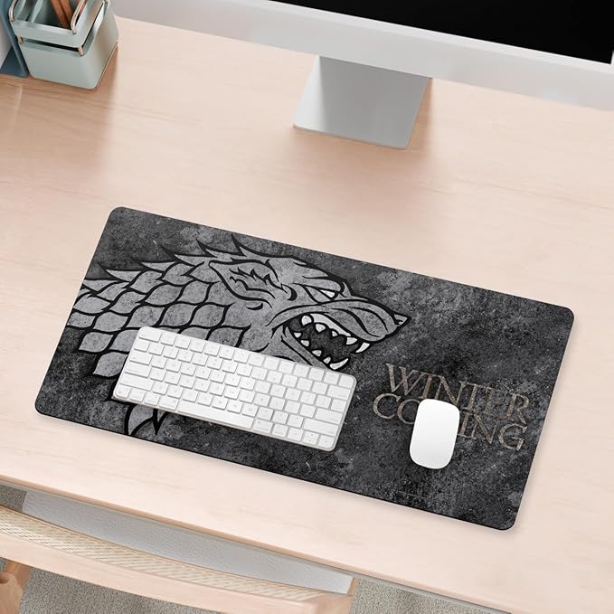 Head Case Designs Officially Licensed HBO Game of Thrones House Stark Graphic Art 23.62 x 11.81 x 0.12 inches (600 x 300 mm) - L Gaming Office Desk PC Keyboard Mouse Mat Pad