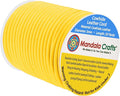 Mandala Crafts Round Genuine Yellow Leather Cord for Jewelry Making – 3mm Cowhide Leather Rope String Lace for Kumihimo – 20 Yards Cowhide Craft Cording Spool