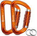 3inch Auto Locking Carabiner Clips Heavy Duty, 12KN /2697lbs Lightweight keychain carabiners, Sturdy Twist Lock Caribeeners for Camping Hiking Hammock Swing Backpack, dog leash and Harness etc