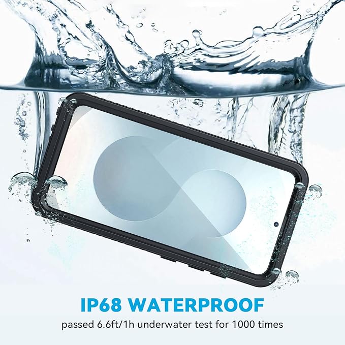 Lanhiem Magnetic for Samsung Galaxy S25+ Plus Phone Case, IP68 Waterproof Dustproof Case with Built-in Screen Protector, Rugged Full Body Protective Cover for Galaxy S25 Plus 6.7 Inch, Black