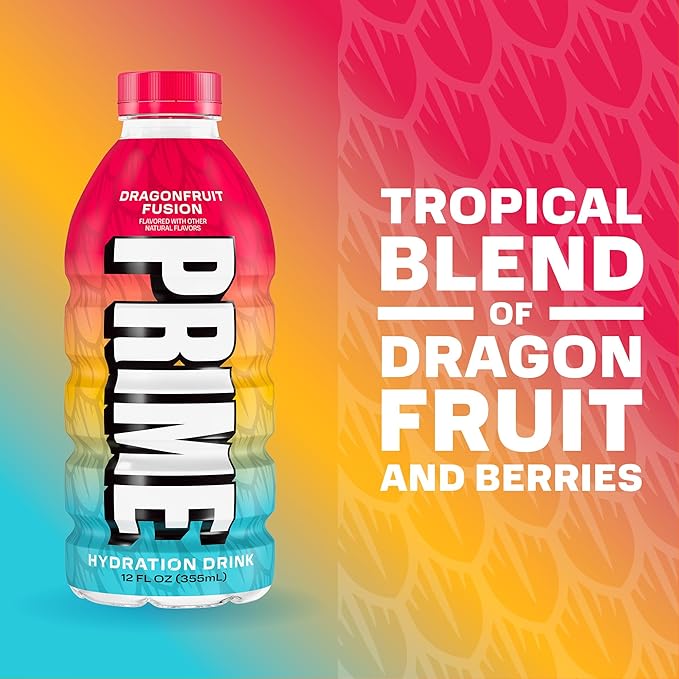 PRIME HYDRATION Variety, Dragonfruit Fusion, Orange Swirl, & Future Freeze Sports Drinks, Electrolyte Enhanced to Replenish Fluids, Zero Added Sugar, B Vitamins, Antioxidants, 12 Fl Oz, 15 Pack