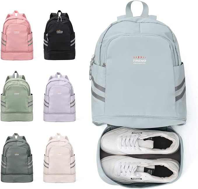 coofay Gym Backpack For Women Waterproof Sports Backpack With Shoe Compartment Lightweight Travel Backpacks Small Gym Bag Dance Volleyball Backpacks