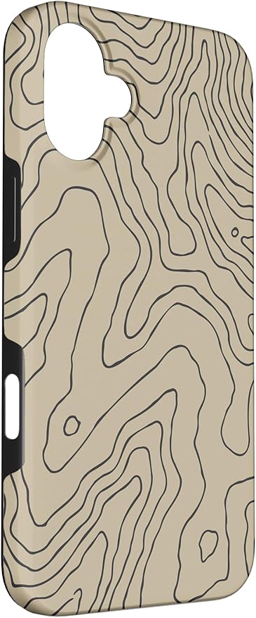 Coyote Country Guide Lines Topographical Contour Map Case for iPhone 16 Plus