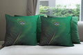 Ambesonne Peacock Decorative Throw Pillow Case Pack of 4, Peacock Feather Illustration in Simplistic Style Wild Nature Life Print, Cushion Cover for Couch Living Room Car, 18", Green Blue