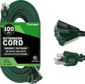 Thonapa Outdoor Extension Cord 100 FT with 3 Outlets - 16 Gauge Green Extension Cord with Multiple Outlets, 3 Prong Weatherproof 16/3 Great for Landscaping, Gardens, Lawn, Lights Decoration