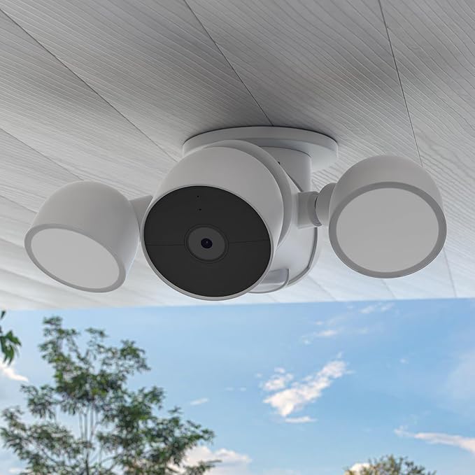 Eave Mount for Google Nest Cam with Floodlight - Outdoor Floodlight Security Camera Bracket (White)
