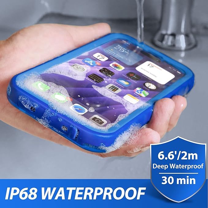 SPORTLINK Design for iPhone 14 Pro Waterproof Case - Shockproof Dustproof Phone Case with Screen Protector, Full Body Protective Case for iPhone 14 Pro Cover 6.1'' Blue