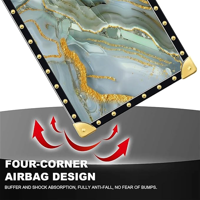 Compatible with iPhone 16 Plus Case, Golden Texture Marble Veining Luxury Golden Decoration for Girl Women Soft TPU Shockproof Protective Hard PC Back for iPhone 16 Plus