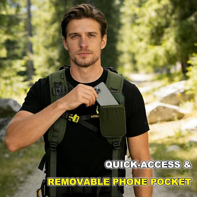Hydration Backpack 22L, Hiking Backpack with 2L Leakproof Bladder, Sewn-in Rain Cover, Insulated Compartment for Men & Women Running, Cycling, Camping