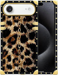 for iPhone 17 Air Case Luxury Golden Decoration for Girl Women Soft TPU Shockproof Protective Hard PC Back for iPhone 17 Air Crazy Pattern Seamless Gold Chain Leopard