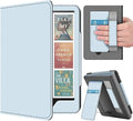 TNP Stand Case for Kindle Paperwhite 12th Generation 2024 / Kindle Colorsoft Signature Edition with Hand Strap & Card Slot - 7" PU Leather Protective Folio Cover with Auto Wake/Sleep, Light Blue