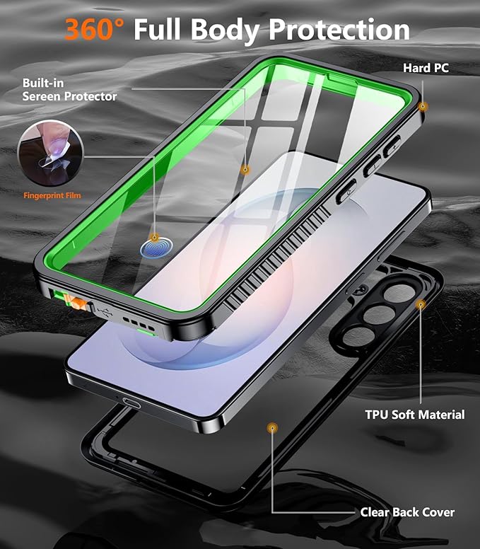 Temdan Designed for Samsung Galaxy S26 Plus Case Waterproof, Built-in Lens & Screen Protector Military Shockproof Dropproof IP68 Underwater Full Body Phone Case for Galaxy S26 Plus 5G 6.7"-Green