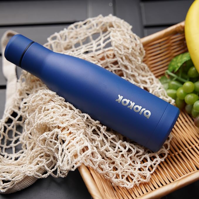 BJPKPK 12oz Water Bottles Stainless Steel Double Wall Vacuum Insulated Small Water Bottles for Travel,Deep Grey