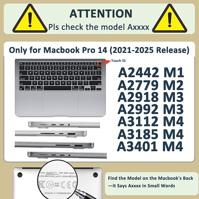 Case Cover for MacBook Pro 14 inch 2025-2021 Release M4 M3 M2 M1 Pro/Max (Model A2442 A2779 A2918 A2992 A3112 A3185 A3401),14.2" Hard Case & Soft Keyboard Cover,Ocean Dolphin