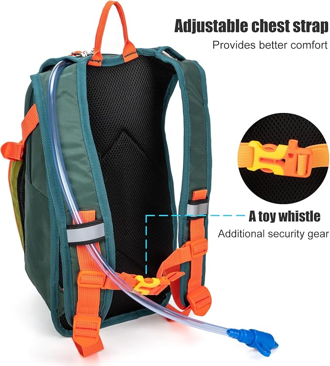 Ivygreen Kids Hydration Backpack, Hiking Backpack for Boys or Girls with 1.5L Water Bladder