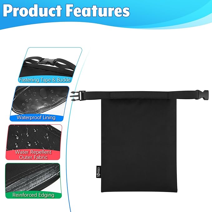 Cosmos 3 Pcs Waterproof Dry Bag, Mini Waterproof Pouch Portable Dry Sacks Small Roll Top Storage Bag for Outdoor Travel Kayaking Boating Camping Hiking (Medium Size)