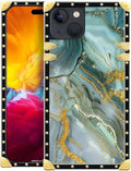 Compatible with iPhone 15 Case, Golden Texture Marble Veining Luxury Golden Decoration for Girl Women Soft TPU Shockproof Protective Hard PC Back for iPhone 15