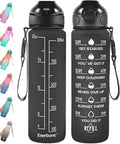 Enerbone 32 oz Drinking Water Bottle with Times to Drink and Straw, Motivational with Carrying Strap, Leakproof BPA & Toxic Free, Ensure You Drink Enough Water for Fitness Gym Outdoor
