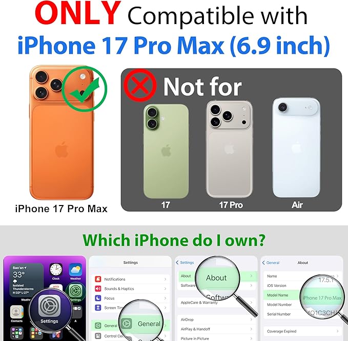 SPORTLINK for iPhone 17 Pro Max Case, IP68 Waterproof Military Protective Full Body Heavy Duty Shockproof 360 Sealed Dustproof with Screen Protector Cover for i Phone 17 Pro Max 6.9" Mag/Frosted Clear
