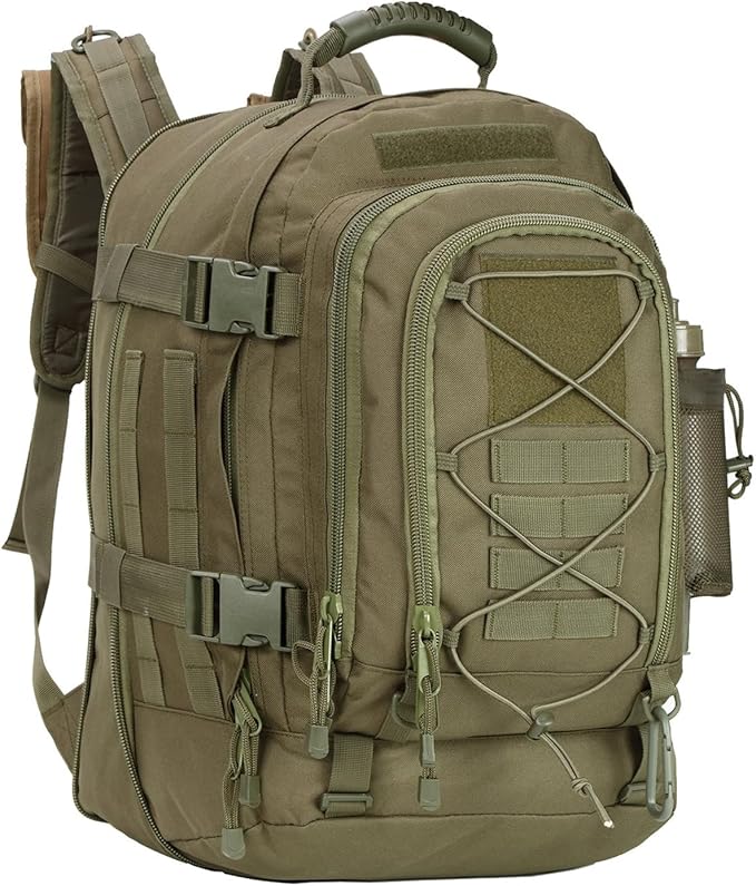 Large Military Bug Out Bag 3 Day Pack Expandable Backpack Army Daypack for Outdoor Hiking Hunting (Green)