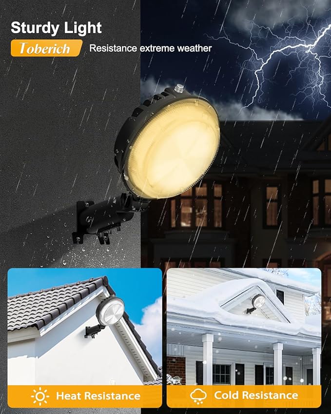 toberich LED Barn Light, 150W 20000LM Yard Area Lights Dusk to Dawn Outdoor Lighting with Photocell 3000K Warm White Adjustable Angle IP66 Waterproof Street Lights for Security/Farmhouse/Garage