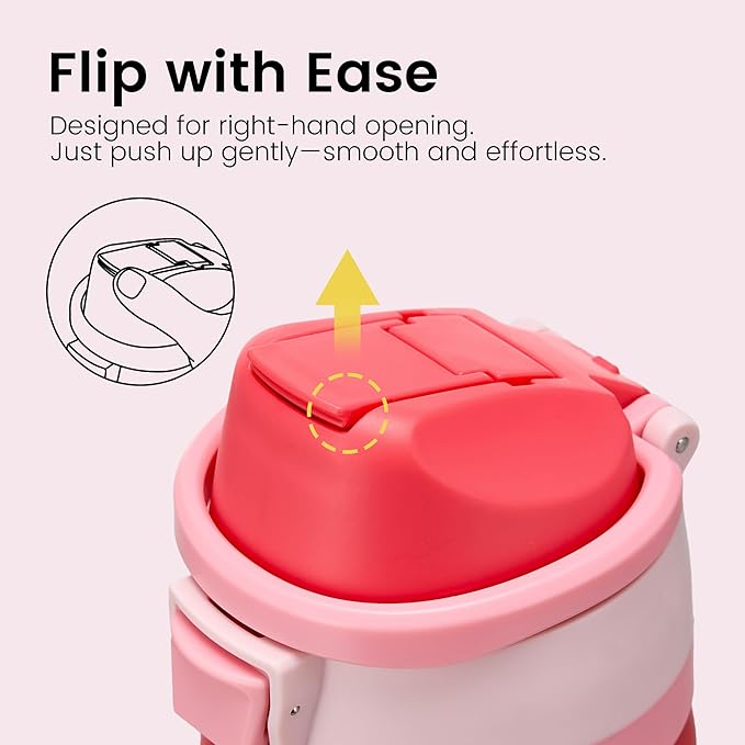 Fijinhom 24 oz Insulated Water Bottle with 2-in-1 Straw and Spout Lid, Stainless Steel Double Wall Vacuum Flask, Sports Water Bottle Keeps Cold 24H, Leak Proof for Gym, Outdoor, Travel (Red)