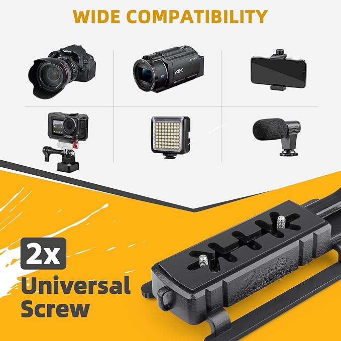 Zeadio Camera Stabilizer Kit, All-in-One Handheld Stabilizer with LED Video Light, Microphone, Phone Holder & Action Camera adaper, Fits for All Camera, DSLR, Action Camera and All Smartphones