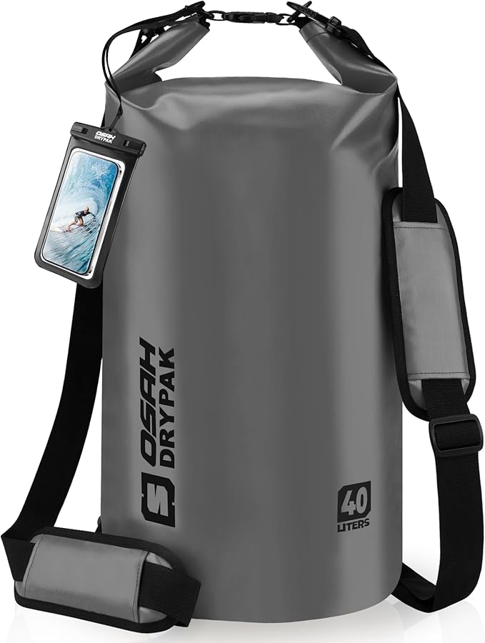 Waterproof Dry Bag, 5L/10L/20L/30L/40L Roll Top Lightweight Storage Backpack with Phone Case for Women & Men, Floating Waterproof Sack for Travel, Swimming, Kayaking, Paddle Board, Camping & Beach