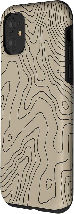 Coyote Country Guide Lines Topographical Contour Map Case for iPhone 11