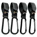 4 Pcs Baby Stroller Hooks for Hanging | Multipurpose Stroller Straps with Durable and Stylish Stroller Clips for Diaper Bags | The Perfect Mummy Hook for Stroller, Walker and Shopping (Black)