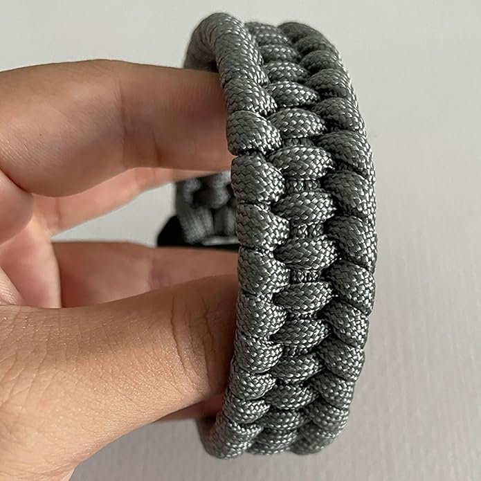 Parachute Cord Bracelets Trilobite Weaved Paracord Bracelet with Side Release Buckle 8.7 inch Black Bracelet for Men Women 1 Set