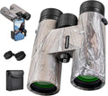 12x42 HD Binoculars for Adults High Powered Binoculars with Upgraded Phone Adapter Waterproof Compact Binocular with Low Light Night Vision for Bird Watching Hunting Outdoor Sports Concerts Camo