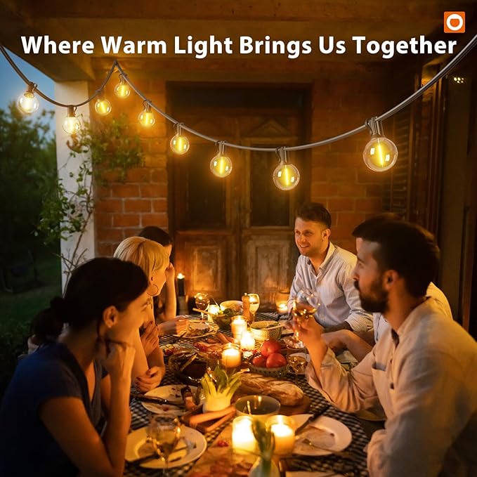 addlon Outdoor String Lights 200FT G40 with Remote, 108 LED Shatterproof Bulbs, Dimmable Patio Globe Lights Waterproof, Hanging Outside Lighting for Backyard, Garden, Deck, Balcony, Porch, Café, Decor