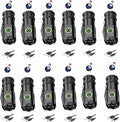 UNROEVS Mini Flashlight 2550 Lumens Rechargeable USB C Charging, Small Flashlights High Lumens 5 Modes, Pocket Light with Clip, Magnetic Flash Light for EDC,Camping, Hiking,Emergency (12 Pack)