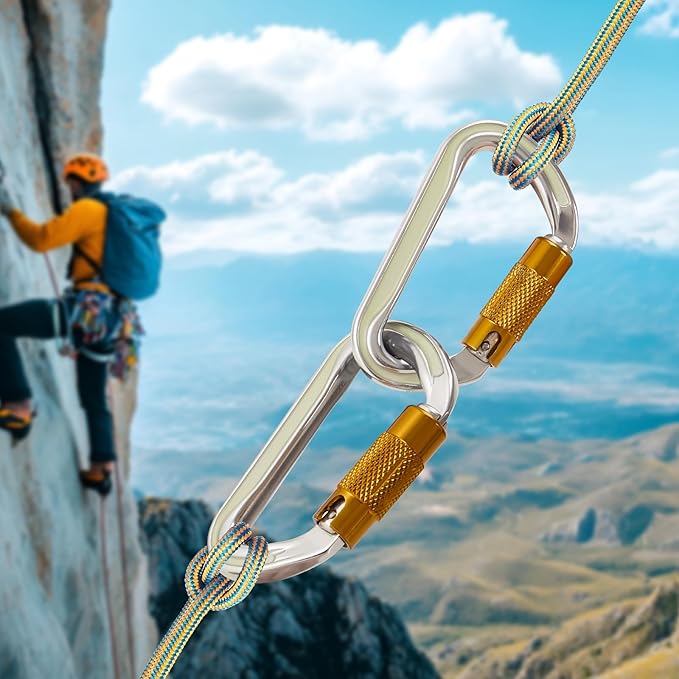 SOB Heavy Duty Steel Carabiner Clips -Auto Locking Climbing Carabiner, Industrial Strength Climbing Hooks for Keychains, Outdoor Gear, Backpacks, Hiking & Camping
