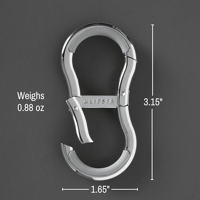 LINK Connector Clip. Women’s Keychain Clip, Fashion Carabiner for Purses & Tote Bags. 2 Secure Hooks, Holds 22lbs