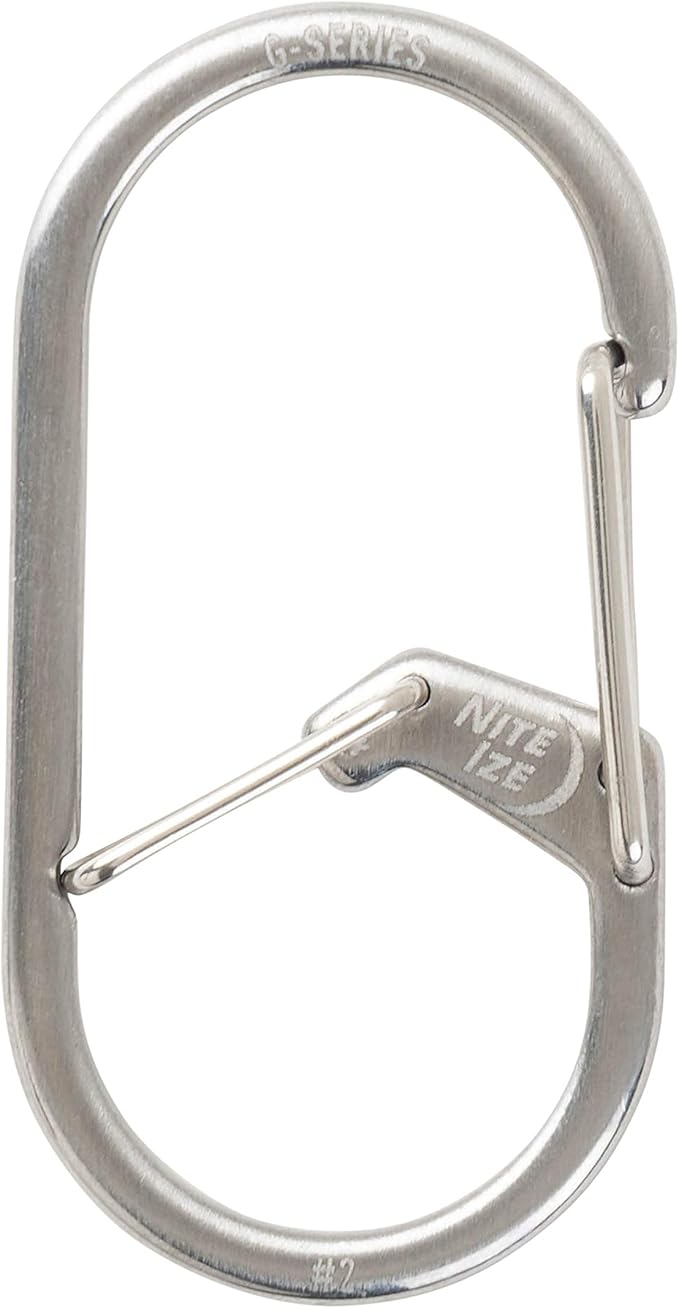 Nite Ize GS2-11-R6 G-Series Dual Chamber Carabiner, Size #2 2-Pack, Stainless Steel