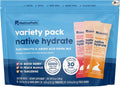NativePath Hydrate Stick Packs with Electrolytes and Amino Acids, Variety Pack, Mixed Berry, Peach Mango, Tangerine, 30 Servings