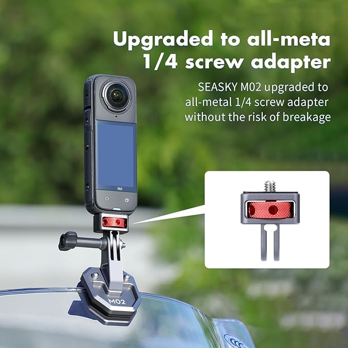 SEASKY M02 Motorcycle Windscreen Clamp Mount Motorbike Accessories for Gopro Hero 13 12 11 10 9 8 for DJI Action 5 4 3 2 OSMO 360 for insta360 X5 X4 X3 Ace Pro 2 Action Camera All Aluminum Metal