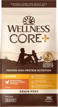 Wellness CORE+ Adult Dry Cat Food for Indoor Cats, Natural, Grain Free Kibble, Chicken and Turkey Recipe, 11 lb Bag