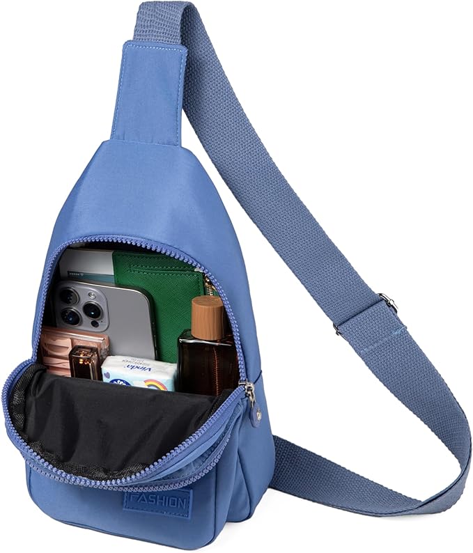 Banelu Small Sling Backpack Crossbody Sling Bag for Women Men, Chest Bag Daypack Fanny Pack Cross Body Bag for Outdoors Hiking Traveling - Blue