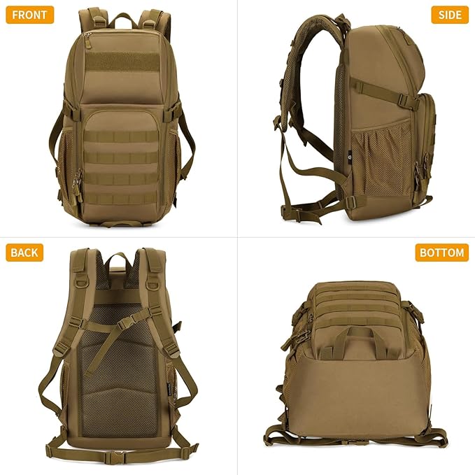 HUNTVP Tactical Backpack Military MOLLE Backpack Hunting Rucksack Gear Assault Pack 25L WR
