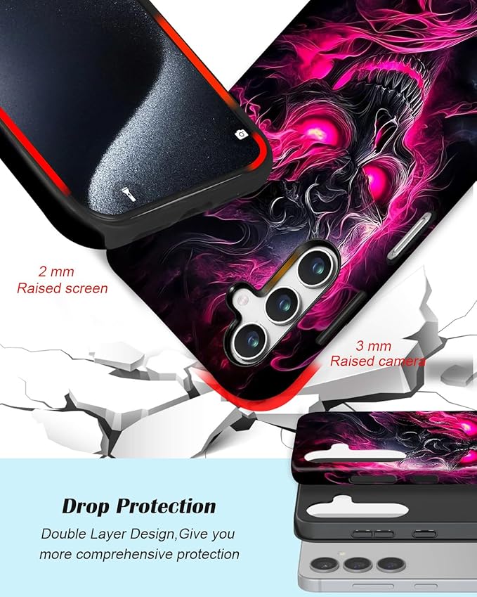 Compatible for Samsung Galaxy A17 5G Case, Dual Layer Heavy Duty 2 in 1 Shockproof Protective Phone Case,Skeleton