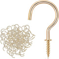 Gold Cup Screw Hooks,3/4 inch Metal Screw in Hooks 160 Pack Plant Hanger Wind Chimes Kitchen Cup Hooks Great for Hanging Indoor & Outdoor Use(Golden)