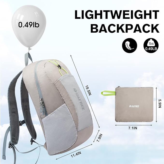 G4Free 24L Lightweight Packable Hiking Backpack Small Sport Travel Daypack Water Resistant for Women Men